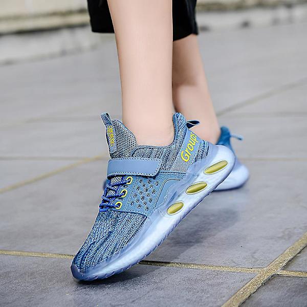 Barn Sneakers Andas löparskor Mode Pojkar Flickor Sportskor 2Ld101 Blue 34