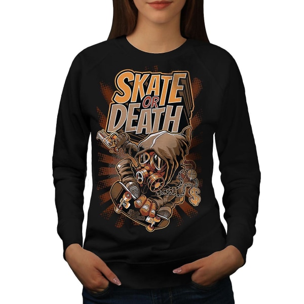 Skate Eller Death Mode Kvinnor Blacksweatshirt XL