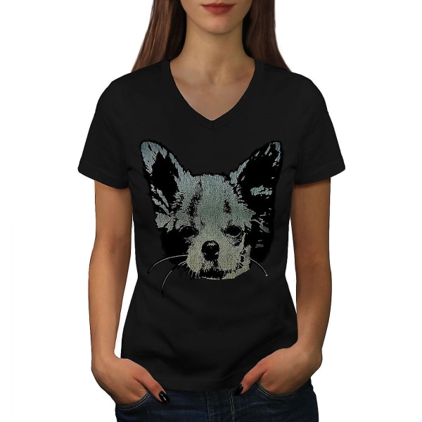 Chihuahua Face Söt T-shirt för kvinnor S