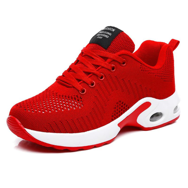 Dam Air Sports löparskor Andas Sneakers för kvinnor 1809 Red 36