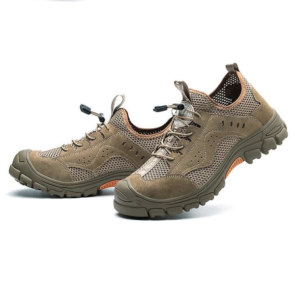 Män Lätta punkteringsbeständiga säkerhetsarbetsskor Sneakers 3C816 Khaki 45