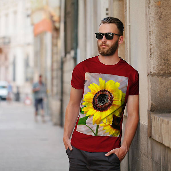 Gul Ros Foto Dam Gråskjorta 3XL