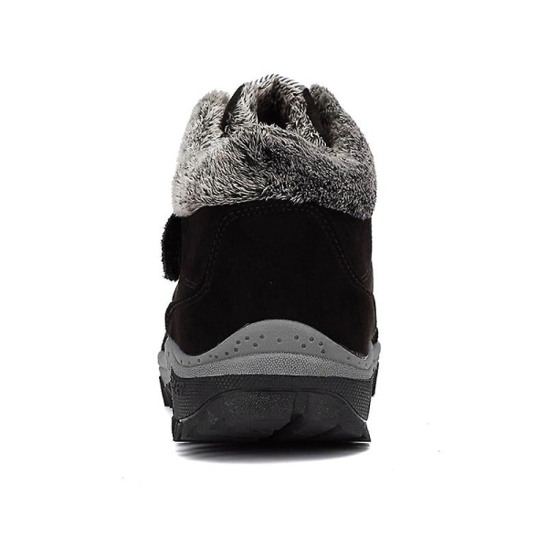 Snöskor för damer Vattentäta Slip On Päls Fodrade Sneakers Vinter Varma Skor 2K6137 Black 35
