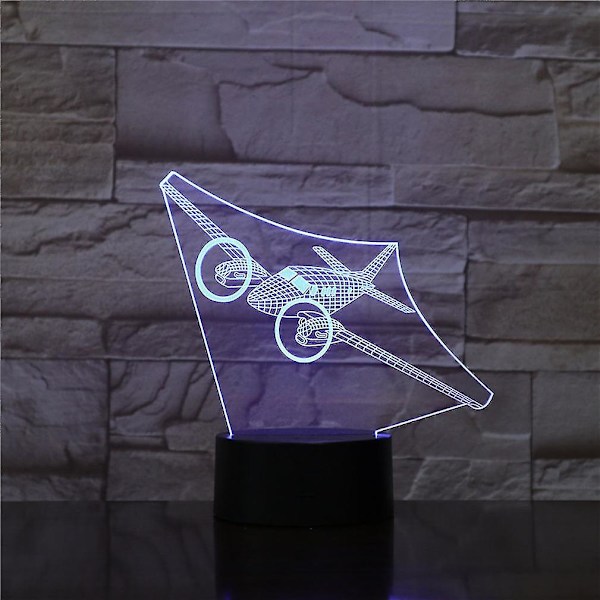 Propeller Aircraft Series 3d Liten Nattlampa Intelligent Färgglad Led Skrivbordslampa