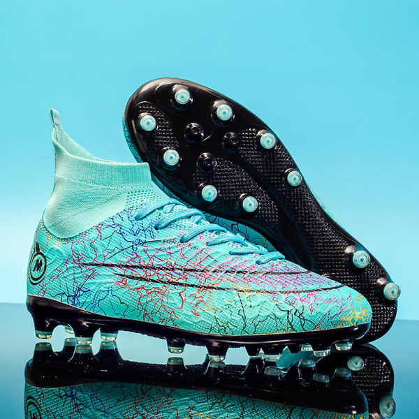 Fotbollsskor för män Halkfria fotbollsskor för herr Fotbollsskor Gräs Fotbollssneakers Yj068A Blue 34