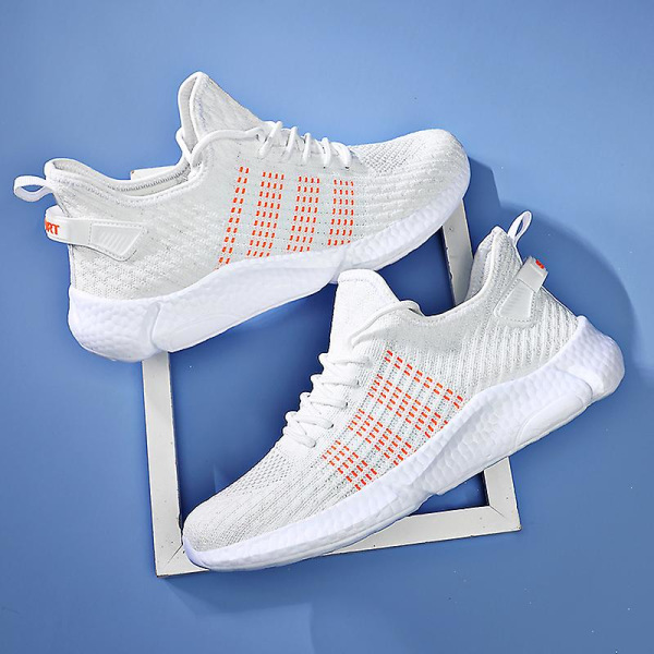 Lätta modesneakers för löpning för män 9067 White 41