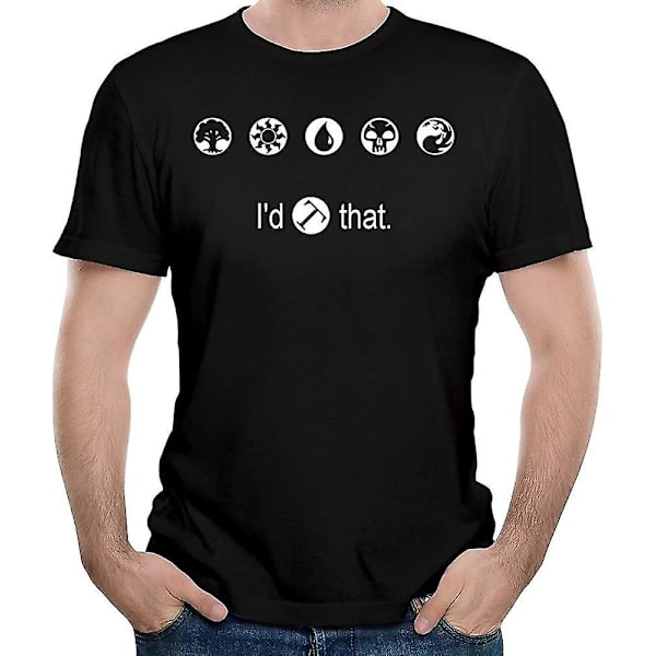 Mäns Magic The Gathering Funny I'd Tap That Tshirts Svart S M