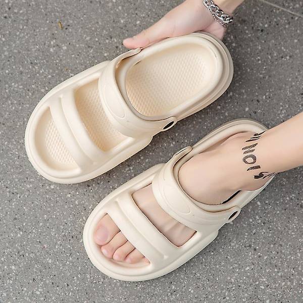 Strandtofflor för män Modesandaler Utomhus Halkfria inomhusskor 3B2295 White 41
