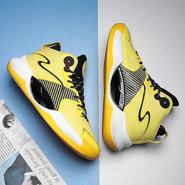 Basketskor för män Mode Halkfria sneakers Sportskor som andas 3Ag001 Yellow 41