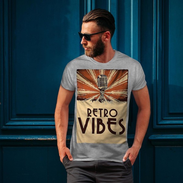Retro Vibes Old Men Grå-skjorta XL