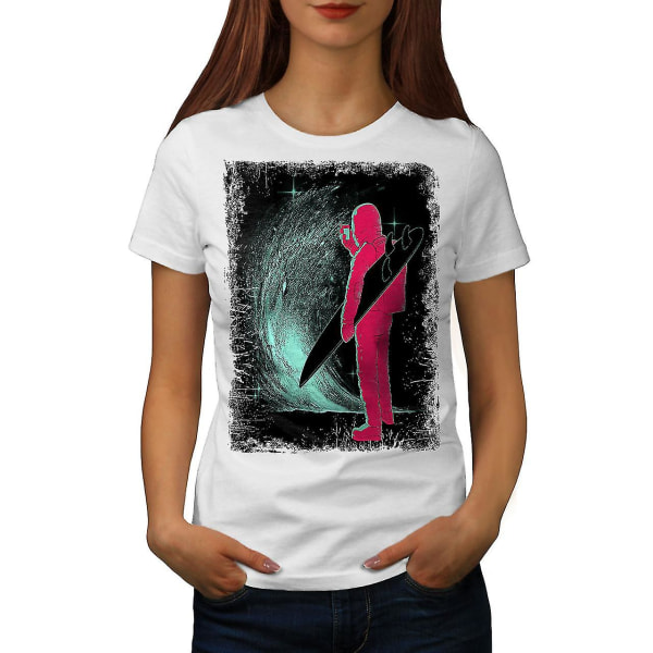 Human Surf Cosmos Whitet-shirt för kvinnor 3XL