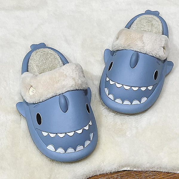 Kvinnors bomullstofflor Vinter lätta husskor Inomhus utomhus snöskor Blue 40-41