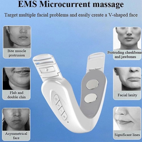 Lady Electric V-face Shaping Massager Ansiktslyftning Bantning Dubbel haka borttagning Vit