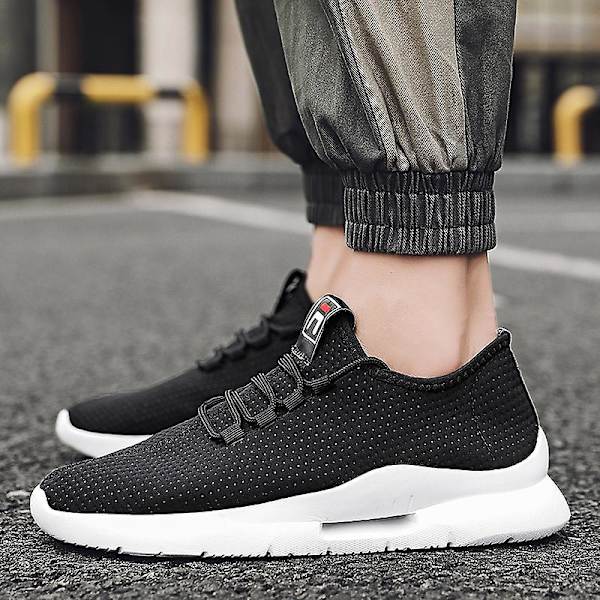 Herrskor Lättviktssneakers som andas Löparskor 2C009 Black 39