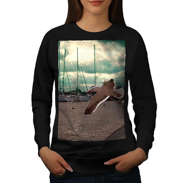 Bird Ocean Photo Nature Women Blacksweatshirt M