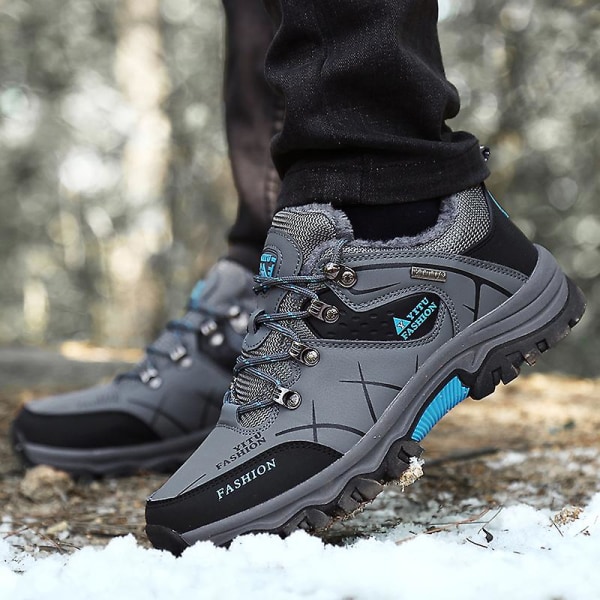 Vinter snösneakers för män Vattentåliga skor Anti-halk Casual Lätta vandringsskor 8527 Gray 43