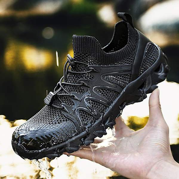 Herr vandringsskor Trailrunning Skor Halksäkra Fitness Promenad Jogging Sneakers 3C238 Black 40