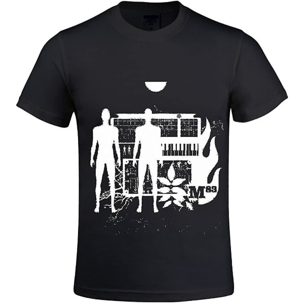 M83 M83 T-shirts för män med rund hals Slim Fit Svart S