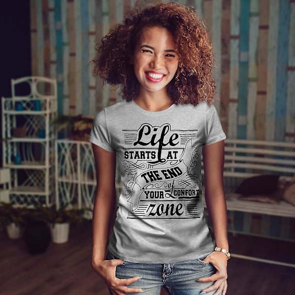 Life End Confort Slogan Dam Gråskjorta M