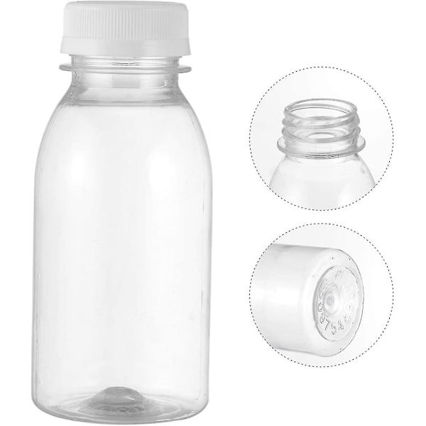 10 st Plast Mjölkflaska 250ml Med lock Drick Vatten Juice Tom Mjölkbehållare Mjölkkanna