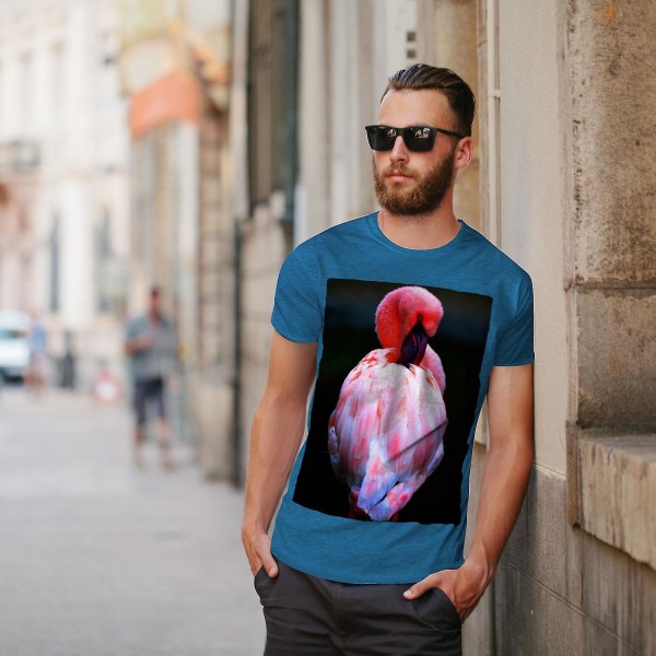 Rosa Flamingo Feather Men Royal T-shirt S