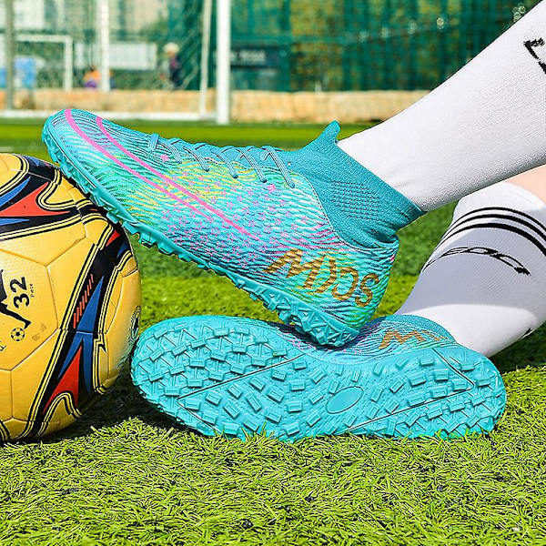 Fotbollsskor för män Halkfria fotbollsskor Klossar Gräs Fotbollssneakers Yj332 Green 44