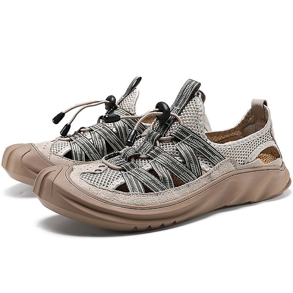 Herrsandaler Casual Andas Mesh Skor Strandskor 923 Khaki 39