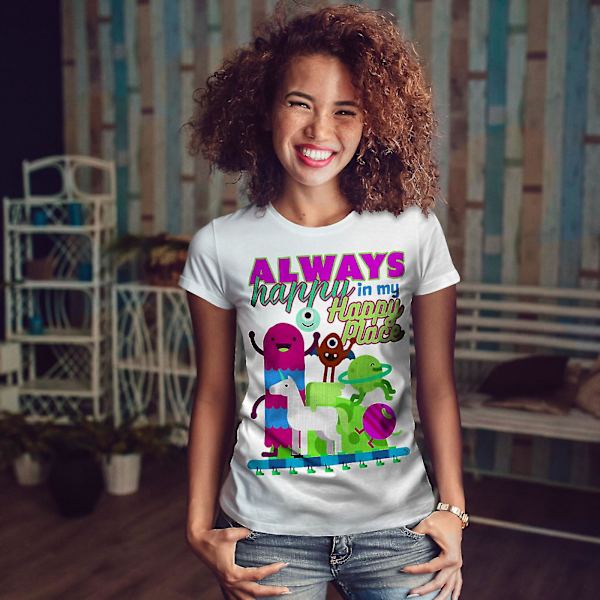 Alltid glada söta kvinnor T-shirt L