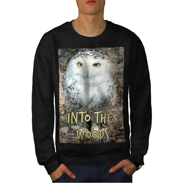 Into Wood Bird Owl Män Blacksweatshirt S