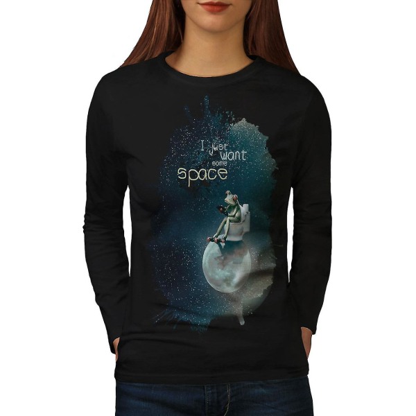 I Just Want Quote Space Women Blacklong Sleeve T-shirt XXL