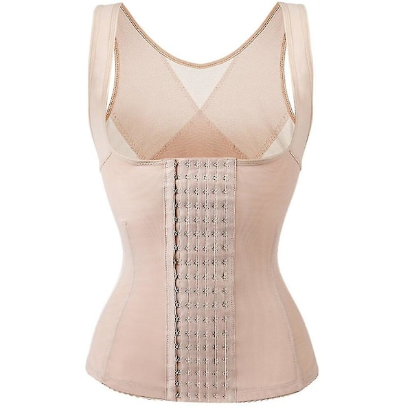 Dam Waist trainer Push Up-väst Mage Maggördel Kroppsformare Kontroll Midja Cincher Korsett Väst Shapewear Slimming Slida Bälte,beige M