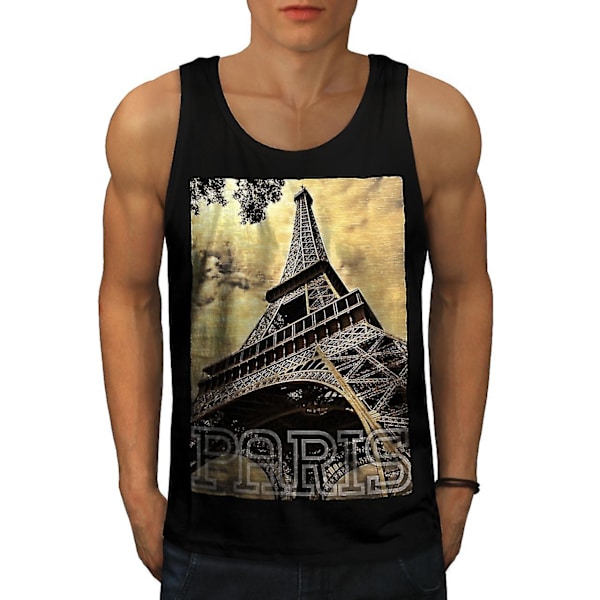 Landmark Tower Paris Men Blacktank Top L