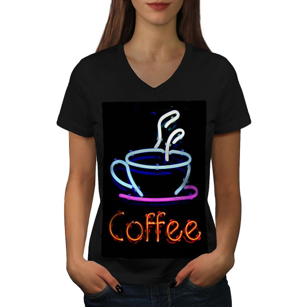 Kaffe Neon Foto Mat Kvinnor T-shirt L