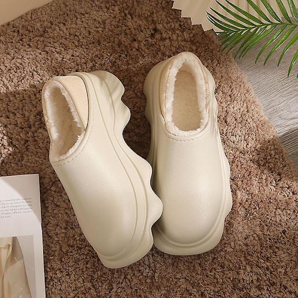 Dambomullstolfflor Modesandaler Utomhus Halkfria inomhusskor Yj2024 Beige 36-37