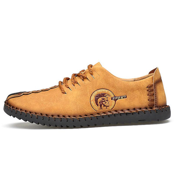Casual för män Utomhusskor i läder 0L601 Yellow 41