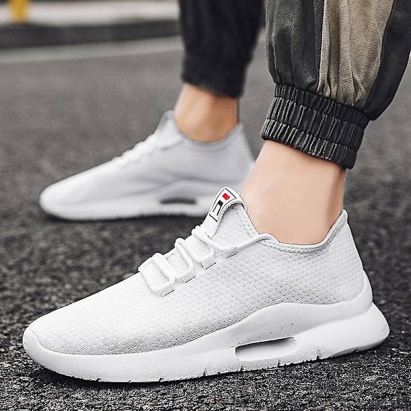 Herrskor Lättviktssneakers som andas Löparskor 2C009 White 41
