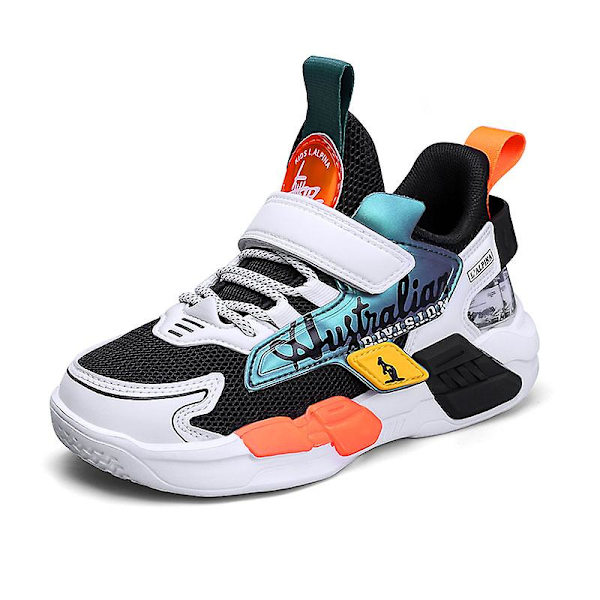 Sneakers för barn Halkfria lätta sportlöparskor Fr098 BlackOrange 33