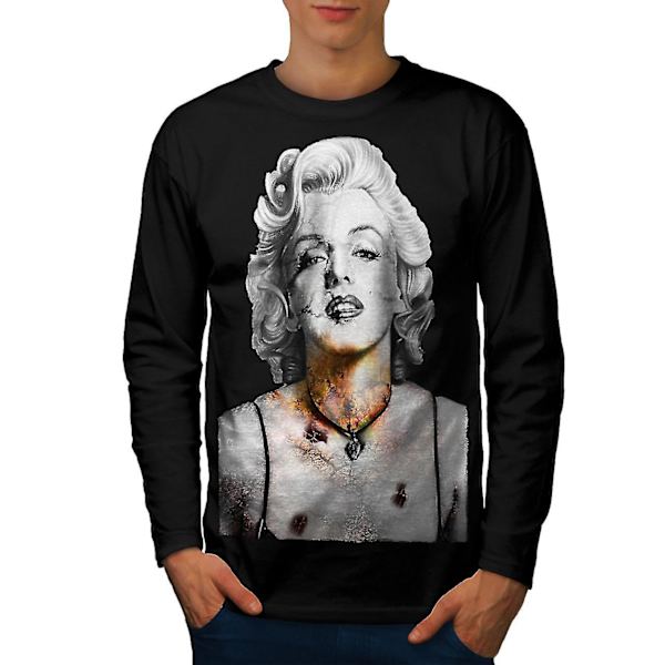 Kvinna kändis män svart långärmad T-shirt M