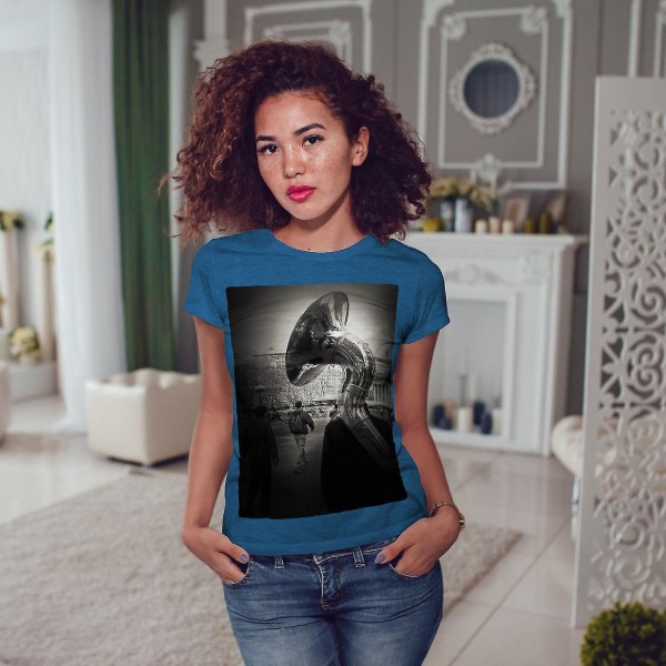 Box City Fotokonst Musik Kvinnor Royal Bluet-shirt 3XL