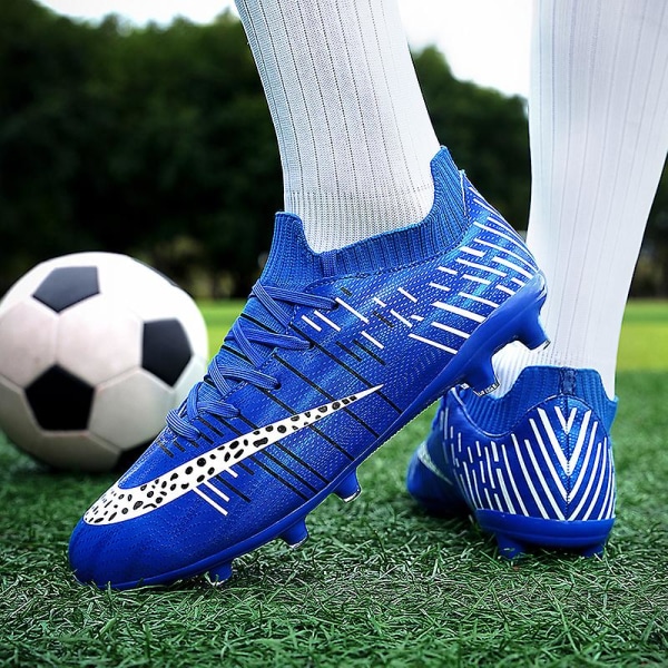 Fotbollsskor för män Halkfria fotbollsskor för herr Gräs Fotbollssneakers 2K23002A Blue 38