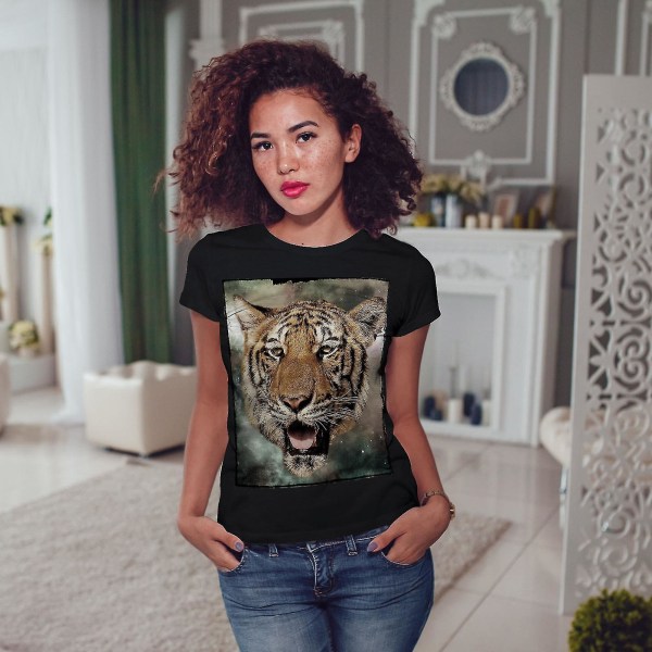 Tiger Beast Eye Women Blackt-shirt S