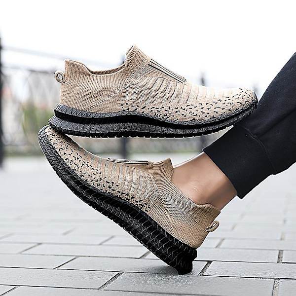 Sommarskor för män Loafers Andas herrsneakers Mode bekväm casual 2G227 Khaki 41