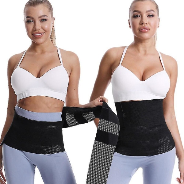Midjebandage Wrap Mesh Andas Trimmer Bälte Waist trainer Body Shapewear Mage Wrap Kvinna Platt Mage Bantning Slida Bälte, 4m
