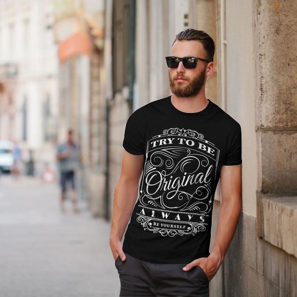 Try To Be Unique Men Blackt-shirt S