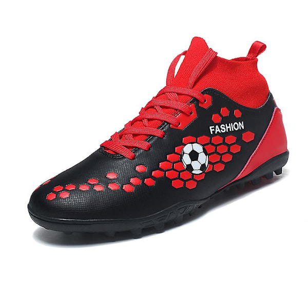 Fotbollsskor för män Spikes Fotbollsskor för ungdomar Ankelstövlar Atletisk Sneaker 3C20218 Red 41