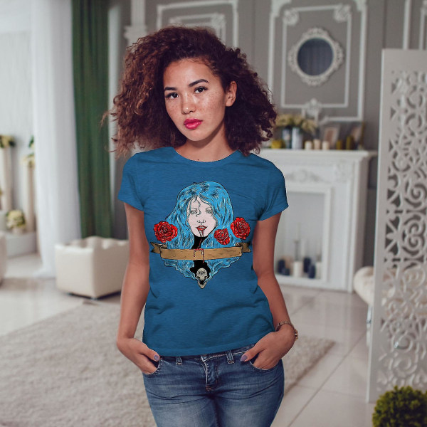 Spider Face Eye Animal Women Royal Bluet-shirt M