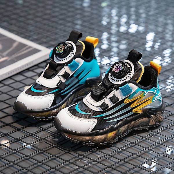 Barn Pojkar Flickor Sneakers Löparskor som andas Mode Sportskor 2Ks999 Black 30