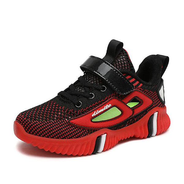 Sneakers för barn för pojkar, flickor, löpning tennisskor Lättvikts andas Sport Athletic 3B793 Red 34