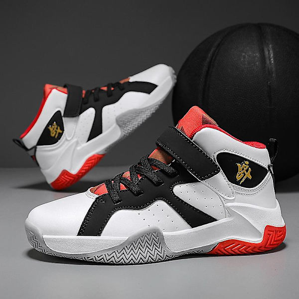 Barn basketskor Mode halkfria sneakers Andas sportskor 391 WhiteBlack 32