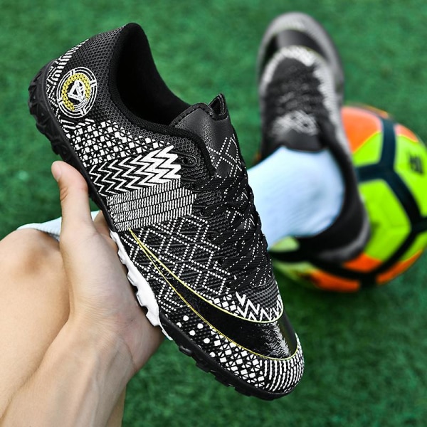 Fotbollsskor för herr, halkfria fotbollsskor, Gräs Fotbollssneakers Yj757 Black1 44